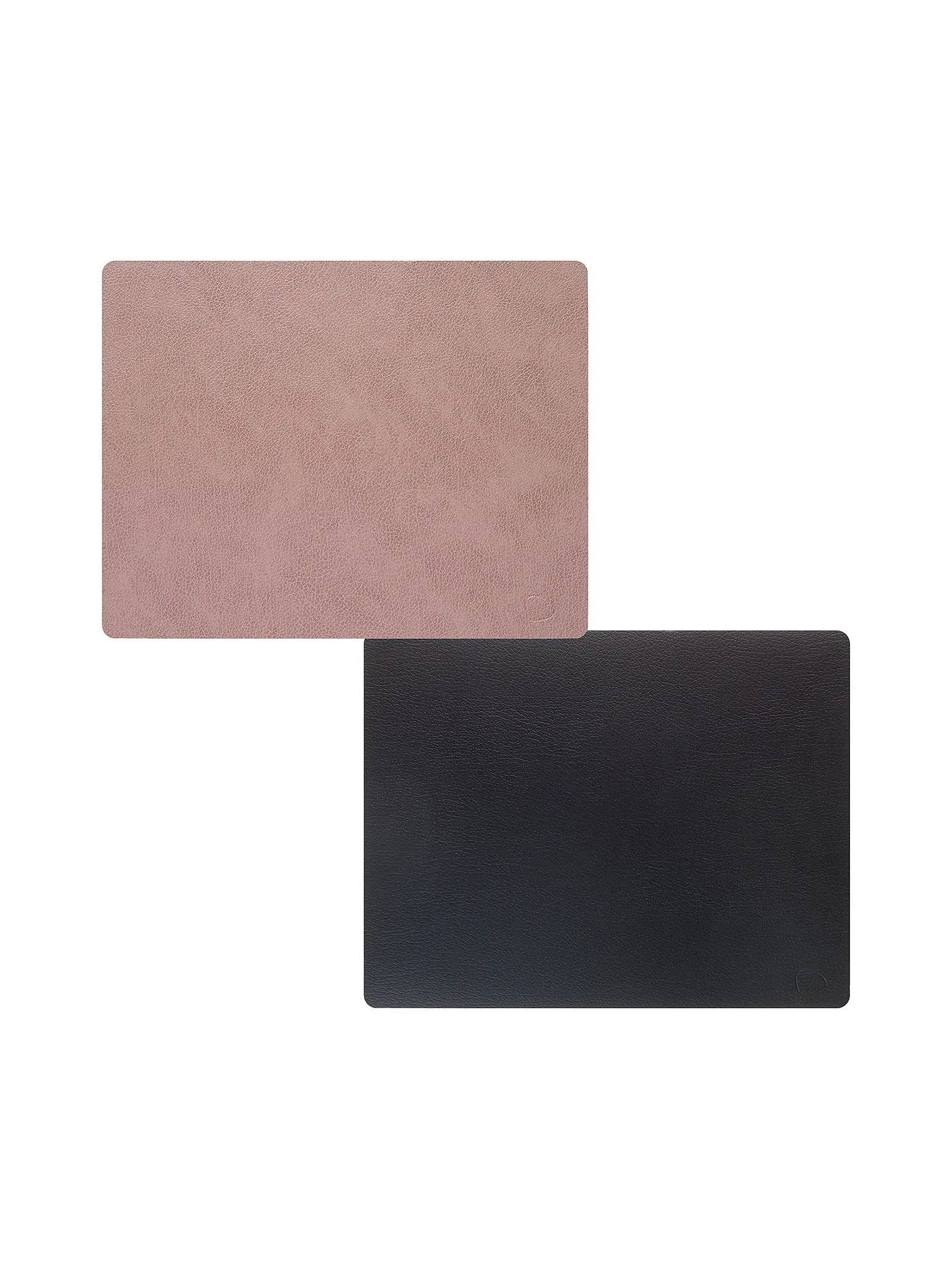 LIND DNA | Leder Tischset zum Wenden Eckig 35x45cm Anthrazit/Hellgrau | hellgrau